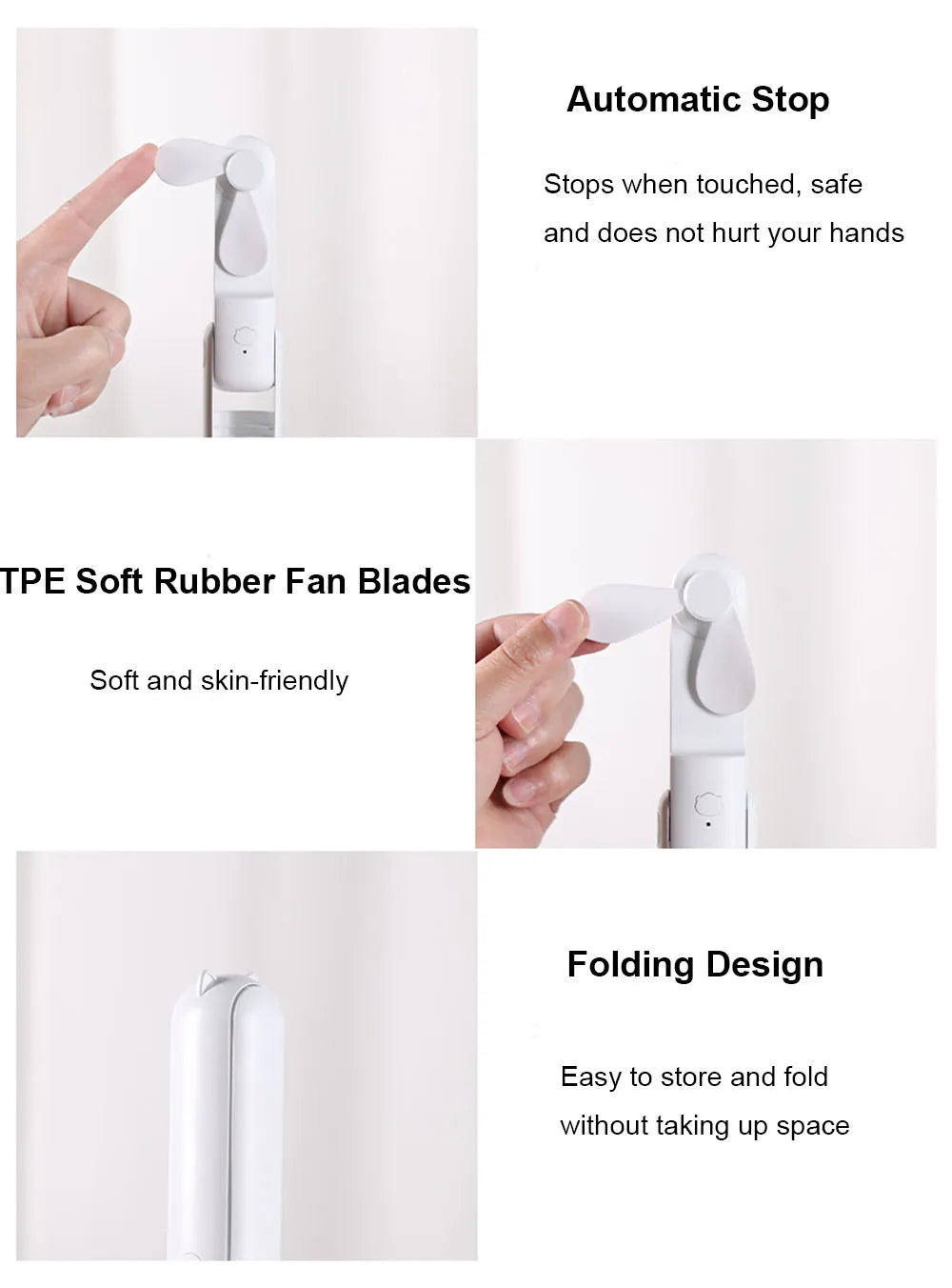 Portable Fan 2000mAh USB Rechargeable